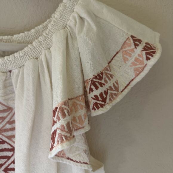 Piper by Townsen | Size M Embroidered Cotton Short Sleeve Dress Midi Boho - Picture 3 of 13